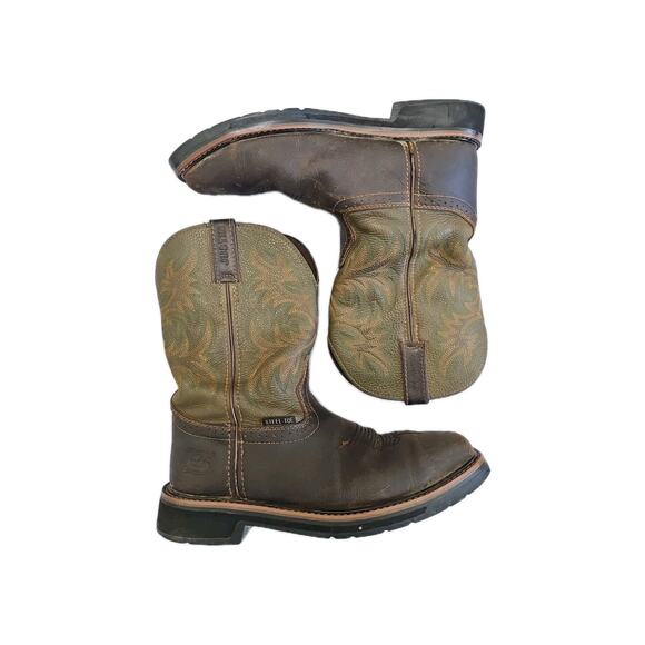 Justin Original Men’s Workboot 11D Steel Toe Hunter Green 11” Upper Tree Camo main image 7